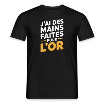 J'ai des mains faites pour l'or - T-shirt homme - noir - Devant - AI Model Male 178 light (178cm)