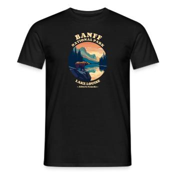 Vintage Retro Canadian Banff National Park - T-shirt homme - noir - Devant - AI Model Male 178 light (178cm)