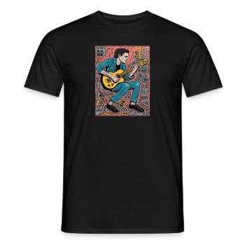 Guitar Guy: Kunst trifft Musik - Männer T-Shirt - Schwarz - Vorne - AI Model Male 178 light (178cm)