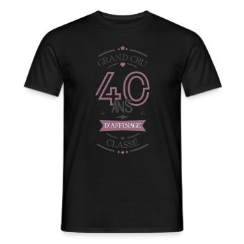 40 ans d affinage - T-shirt homme - noir - Devant - AI Model Male 178 light (178cm)