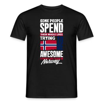 Norway Norwegian Norway Flag Funny Quote - Men's T-Shirt - black - Front - AI Model Male 178 light (178cm)