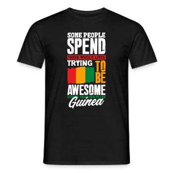Guinée Guinée Guinée Drapeau Guinée Citation amusante - T-shirt homme - noir - Devant - AI Model Male 178 light (178cm)