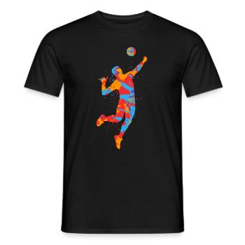 Beach Volleyball Colorful Men's Volleyball Players Boys - Men's T-Shirt - black - Front - AI Model Male 178 light (178cm)