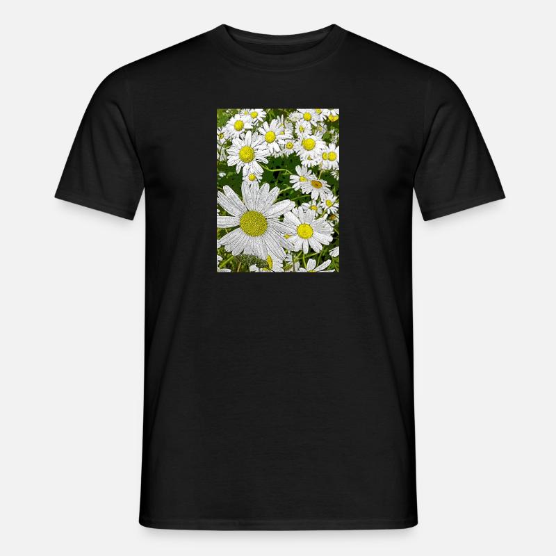Gänseblümchen - Männer T-Shirt - Schwarz