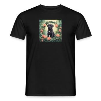 Mignon Kawaii bébé canne Corso Floral - T-shirt homme - noir - Devant - AI Model Male 178 light (178cm)