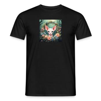 Cute Kawaii Baby Sphinx Cat Floral - Men's T-Shirt - black - Front - AI Model Male 178 light (178cm)