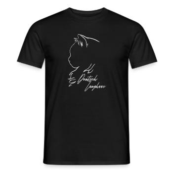 Deutsch Langhaar Cat Katze Profil Katzen Wilsigns - Männer T-Shirt - Schwarz - Vorne - AI Model Male 178 light (178cm)
