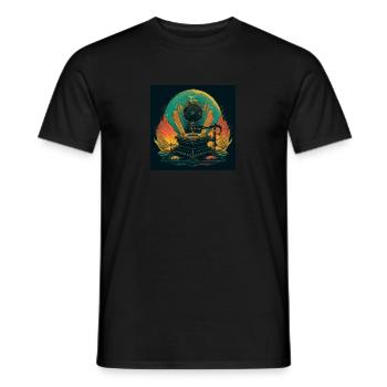 Antique Gramophone 1 Copy Png#2530364 - Men's T-Shirt - black - Front - AI Model Male 178 light (178cm)
