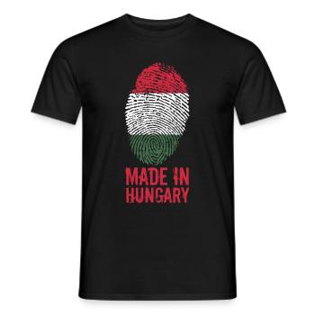 Made in Hungary / Gemacht in Ungarn Magyarország - Männer T-Shirt - Schwarz - Vorne - AI Model Male 178 light (178cm)