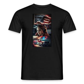 Emergency, Patriotic - Men's T-Shirt - black - Front - AI Model Male 178 light (178cm)
