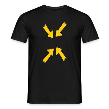 focus yellow - Men's T-Shirt - black - Front - AI Model Male 178 light (178cm)