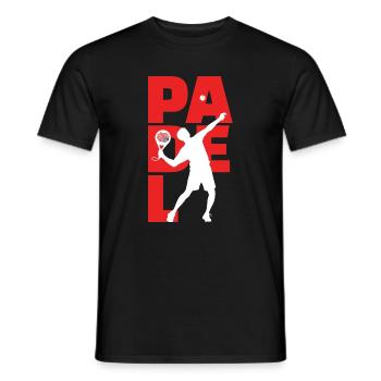 Padel Player Saying Racket Tennis Training Ball - Men's T-Shirt - black - Front - AI Model Male 178 light (178cm)