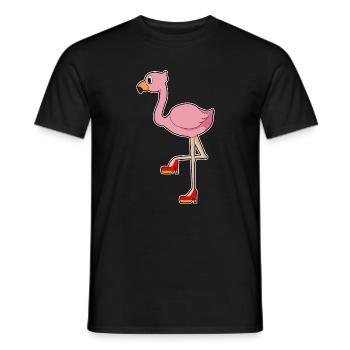 Flamingo Stöckelschuhe - Männer T-Shirt - Schwarz - Vorne - AI Model Male 178 light (178cm)