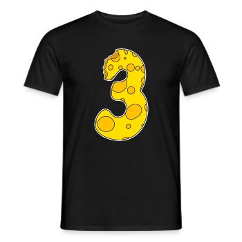 Numéro 3 - Trois - Troisième - T-shirt homme - noir - Devant - AI Model Male 178 light (178cm)