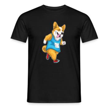 Corgi Jogger Jogging Sport - Men's T-Shirt - black - Front - AI Model Male 178 light (178cm)