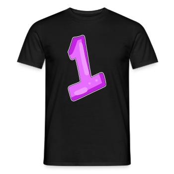 number 1 motif - Men's T-Shirt - black - Front - AI Model Male 178 light (178cm)