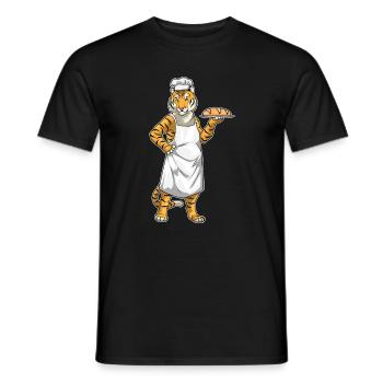 Tiger Baker Bread Baking - Men's T-Shirt - black - Front - AI Model Male 178 light (178cm)