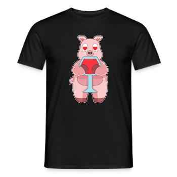 Pork Red Wine - Men's T-Shirt - black - Front - AI Model Male 178 light (178cm)