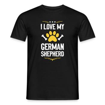 J’adore mon berger allemand - T-shirt homme - noir - Devant - AI Model Male 178 light (178cm)