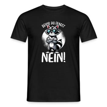 Avant que tu ne demandes, pas de raton laveur, mauvaise humeur - T-shirt homme - noir - Devant - AI Model Male 178 light (178cm)