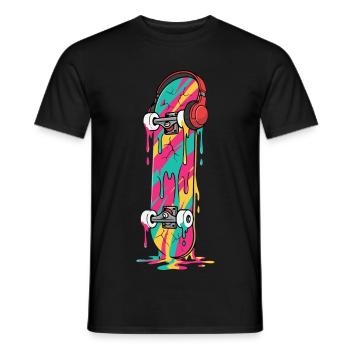 Skateboard Streetwear Aesthetic - Men's T-Shirt - black - Front - AI Model Male 178 light (178cm)