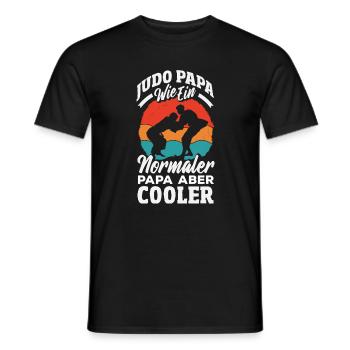 Judo Papa Wie Normaler Aber Cooler Vater - Männer T-Shirt - Schwarz - Vorne - AI Model Male 178 light (178cm)