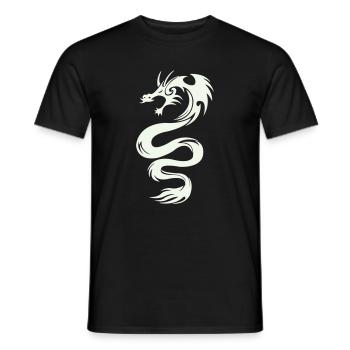 Weißer Drachen Silhouette - Männer T-Shirt - Schwarz - Vorne - AI Model Male 178 light (178cm)