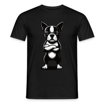 Boston Terrier Boston Terrier owner Bosti - Men's T-Shirt - black - Front - AI Model Male 178 light (178cm)