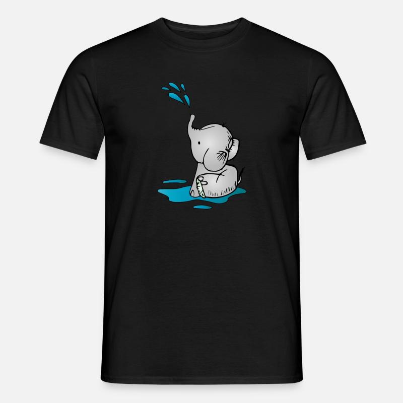 Leo der Elefant - Männer T-Shirt - Schwarz