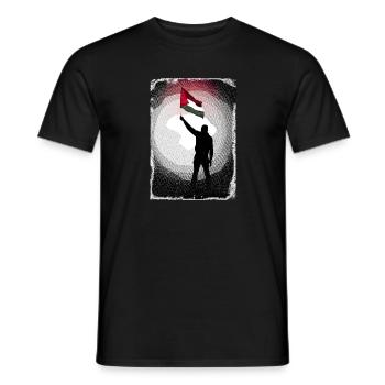 Palästina-Flagge Lebt Materie P5 - Männer T-Shirt - Schwarz - Vorne - AI Model Male 178 light (178cm)
