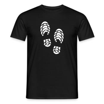Chaussures, empreintes, empreintes, étapes, icône - T-shirt homme - noir - Devant - AI Model Male 178 light (178cm)