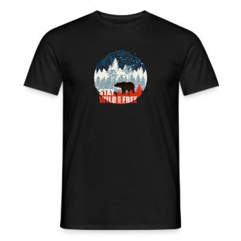 Wild & Free (Bär) 02 - Männer T-Shirt - Schwarz - Vorne - AI Model Male 178 light (178cm)