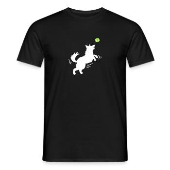 German Shepherd Dog Catching Tennis Ball - Männer T-Shirt - Schwarz - Vorne - AI Model Male 178 light (178cm)