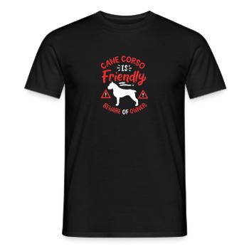 Cane Corso Is Friendly - Männer T-Shirt - Schwarz - Vorne - AI Model Male 178 light (178cm)