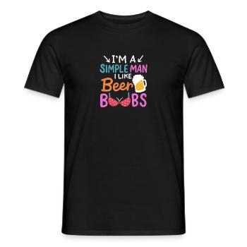 Beer And Boobs - Männer T-Shirt - Schwarz - Vorne - AI Model Male 178 light (178cm)