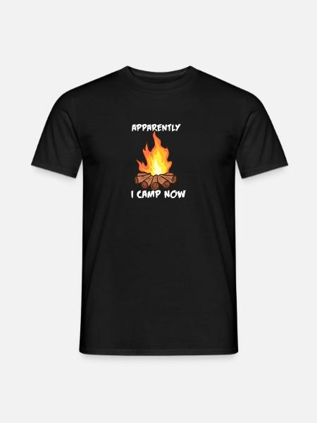 Apparently I Camp Now - Männer T-Shirt - Schwarz