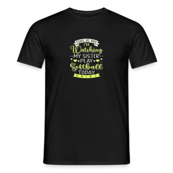 This Is My I'm Watching My Sister Play Softball - Männer T-Shirt - Schwarz - Vorne - AI Model Male 178 light (178cm)