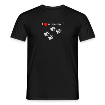 I love my cute kitten - Men's T-Shirt - black - Front - AI Model Male 178 light (178cm)
