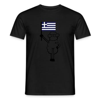 Schaf mit griechischer Flagge - Männer T-Shirt - Schwarz - Vorne - AI Model Male 178 light (178cm)