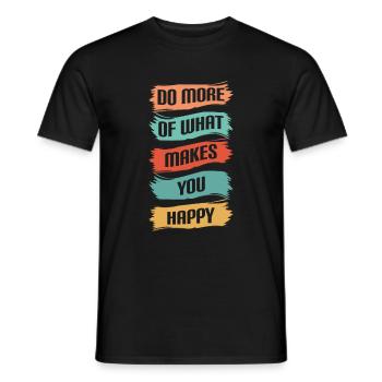 Happiness Positive Love Joie de vivre - Men's T-Shirt - black - Front - AI Model Male 178 light (178cm)