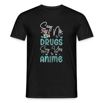 Anime Comic Senpai Waifu - Men's T-Shirt - black - Front - AI Model Male 178 light (178cm)
