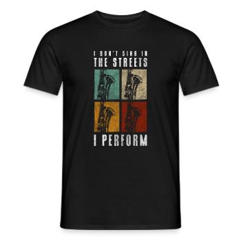 Straßenmusiker Straße Trinkgeld Auftritt - Männer T-Shirt - Schwarz - Vorne - AI Model Male 178 light (178cm)