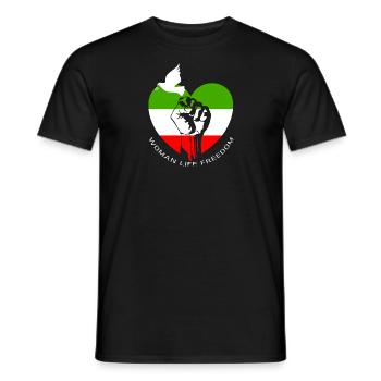 Woman Life Freedom - Männer T-Shirt - Schwarz - Vorne - AI Model Male 178 light (178cm)