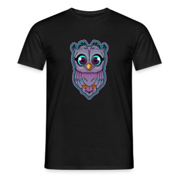 Süße kleine Eule Uhu Vogel Kauz - Männer T-Shirt - Schwarz - Vorne - AI Model Male 178 light (178cm)