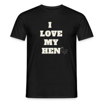 I LOVE MY HEN (Positive Design) - Men's T-Shirt - black - Front - AI Model Male 178 light (178cm)