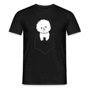 Bichon Frise Chien Dans Le Sac - T-shirt homme - noir - Devant - AI Model Male 178 light (178cm)