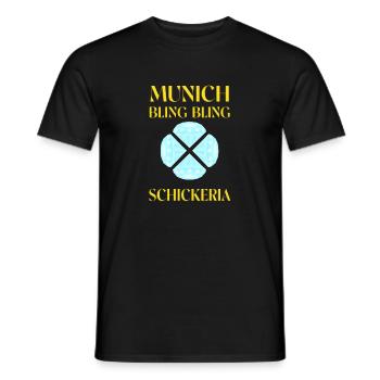 Munich Bling Bling Schickeria - Männer T-Shirt - Schwarz - Vorne - AI Model Male 178 light (178cm)