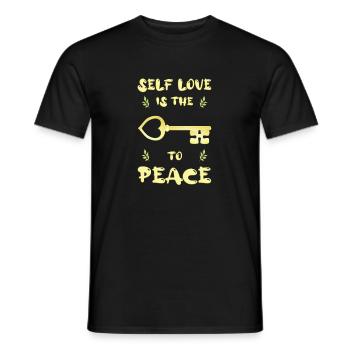 Self love is the key to peace - Men's T-Shirt - black - Front - AI Model Male 178 light (178cm)
