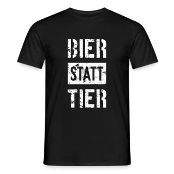BIER STATT TIER - Männer T-Shirt - Schwarz - Vorne - AI Model Male 178 light (178cm)