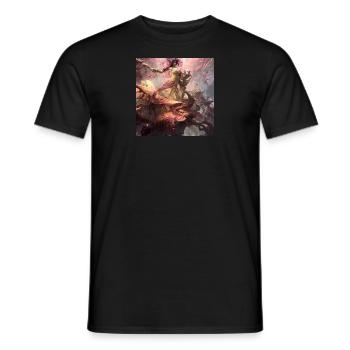 Abstract 3D rendering of chaotic militant woman - Männer T-Shirt - Schwarz - Vorne - AI Model Male 178 light (178cm)